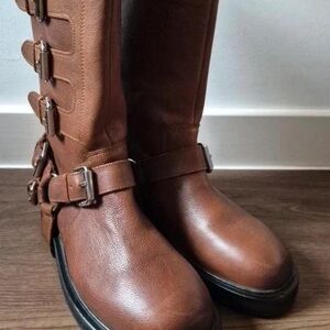 Aura Brown Buckle Boots